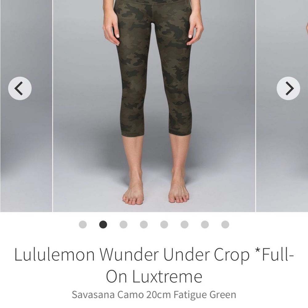 Lululemon Camo Wunder Under Crop Leggings